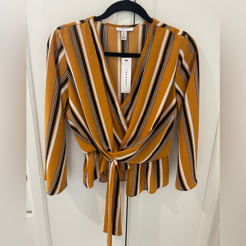 NWT - Yellow Striped Blouse - Size 6P